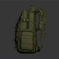 Military Green Backpack With JCTG Logo Durable Design And Multiple Pockets 3d model