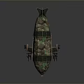 3D Rendered Camouflage Military Airship Model With Detailed External Frames And Structure