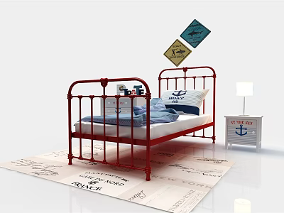 Modern Single Bed 3d model