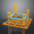 Iron frame large iron frame iron frame house factory industrial iron frame iron ladder rigid ladder work frame rigid scaffold 3d model