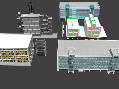 Modern parking lot Stereo parking lot Indoor parking lot 3d model