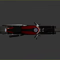 Sleek Black And Red Modern Motorcycle With Red Rims And Streamlined Body