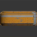 Multiple Orange Weapon Ammunition Cases With Metal Stripes And Rectangular Design 3d model