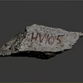 Natural Stone Sample Featuring HV65 Marking And Rough Surface Texture For Construction Use 3d model