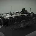 Modern Military Armored Tank With Camouflage Exterior Protective Rails And Equipment