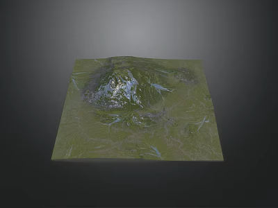 Rural Landscape Model With Green Terrain Mountain River And Natural Scenery 3d model