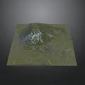 Rural Landscape Model With Green Terrain Mountain River And Natural Scenery