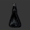Elegant Navy Blue Handbag With Crocodile Texture And Gold Lock Design