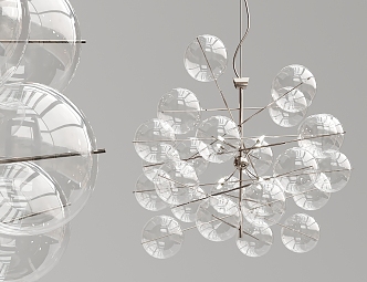 Modern chandelier glass ball chandelier 3d model