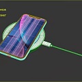 Modern Slim Laptop Charging On Wireless Charger Pad With USB Power Cable
