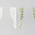 Various Floral Pattern Curtains Hanging On Rod With Different Designs 3d model