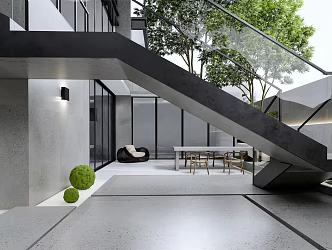 Modern Courtyard Garden 3d model