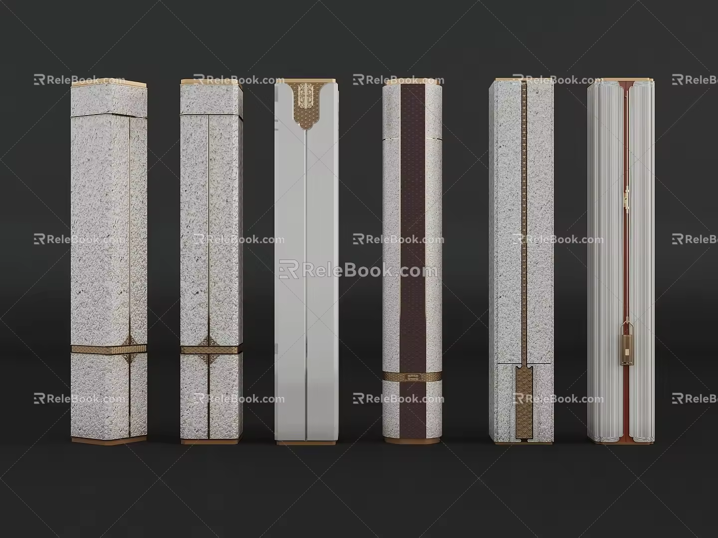 Modern Marble Columns 3d model