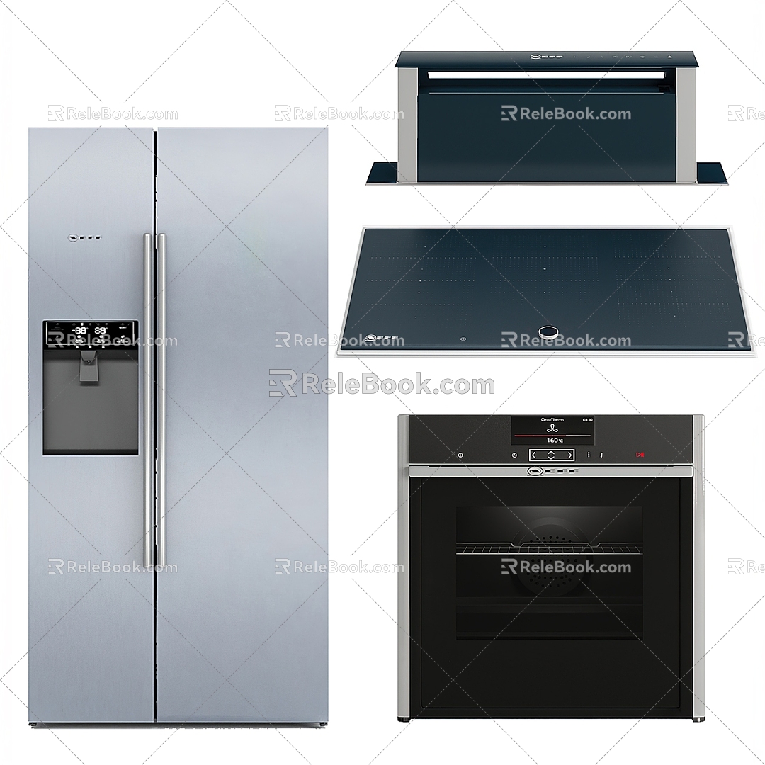 Refrigerator Oven Induction Cooker Range Hood 3d model