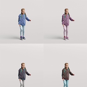 Little girl, little child, little girl 3d model