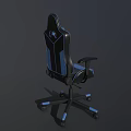 Ergonomic Black And Blue Gaming Chairs With Adjustable Backrest And Wheels
