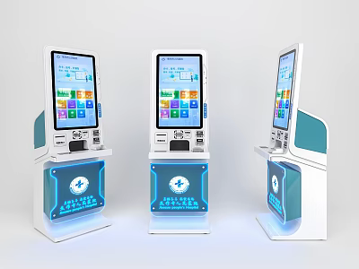 Public Self Service Kiosks With Touchscreen Display And Interactive Payment Functions 3d model