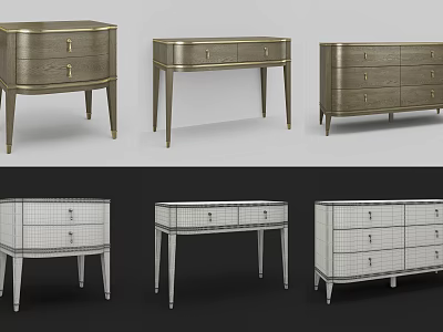 Modern Elegant Entryway Cabinet And Console Table With Golden Legs Drawers And Storage Design 3d model