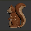 Adorable Plush Squirrel 3D Character Sitting On Green Circular Base