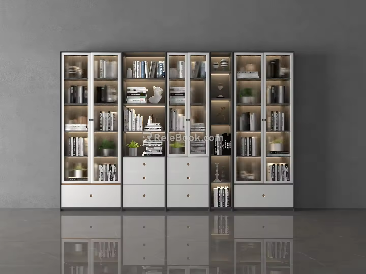 Simple bookcase cabinet 3d model