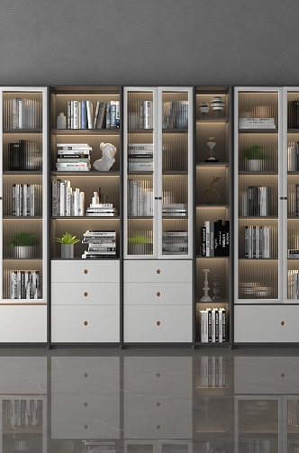 Simple bookcase cabinet 3d model