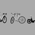 Three Stylish Bicycles With Modern Design And Various Frame Shapes