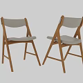 Simple Modern Dining Chairs With Wooden Frame And White Seat Backrest