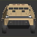 Beige Armored Six Wheeled Functional Vehicle With Military Style And Top Equipment
