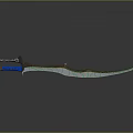 Decorative Sword With Green Patterned Blade And Blue Orange Hilt Design