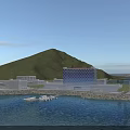 Modern Industrial Factory Complex Near Coastal Seaport With Island And Transportation Hub Facilities