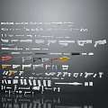 Different Types of Weapons Including Guns Knives and Multiple Models