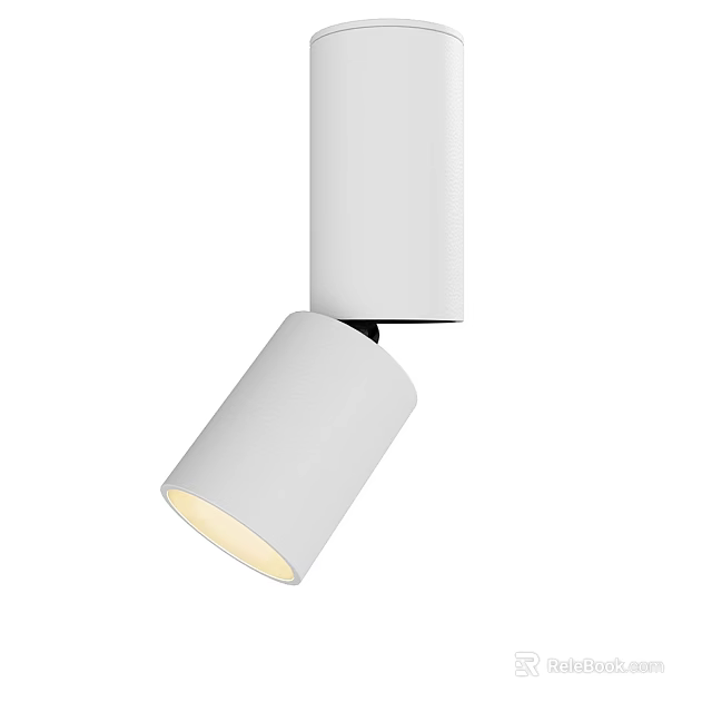 Modern White Downlight Spotlight with Sleek Cylindrical Design for Home Interior Lighting 3d model 