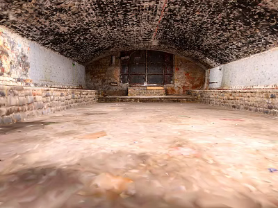Ancient Stone Interior With Vaulted Ceiling Weathered Walls And Rough Floor 3d model
