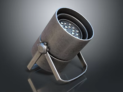 Industrial Metal Spotlight With Adjustable Stand Base And Perforated Front Cover 3d model