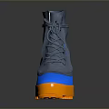 Stylish Blue And Orange Boots With Laces Orange Sole And Waterproof Upper