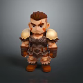 Cartoon Style 3D Game and Movie Character With Short Brown Hair and Armor
