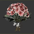 Stylish Furniture Decorated With Pink And Red Rose Bouquet And Green Leaves