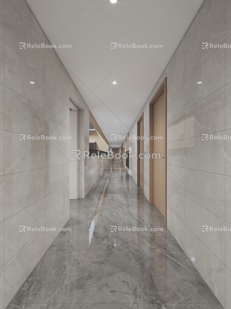 Corridor aisle of community public area 3d model