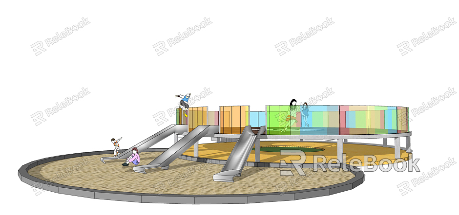 Children's entertainment area Modern play equipment model