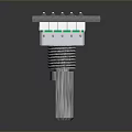Industrial Electronic Device With Knob Metal Pins White Base And Green Component