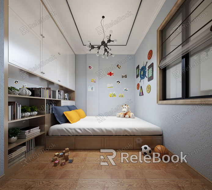 Nordic Tatami Bedroom Boys Children's Room model