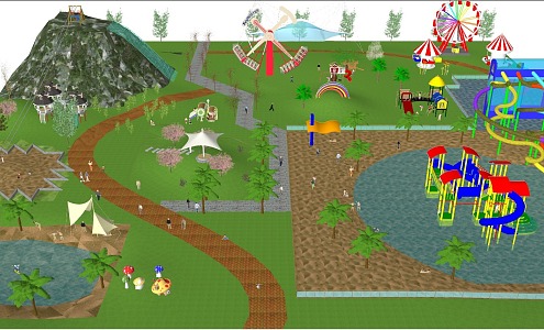 Children's Playground Modern Playground 3d model