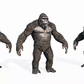 Realistic Reptile 3D Model Shown In Three Different Standing Poses With Detailed Skin Texture