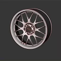 Shiny Alloy Car Wheel Rim With Silver Spokes And Black Center Cap
