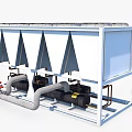 EK Brand Industrial Air Conditioner Fan Unit With Multiple Fans And Blue Casing For Cooling