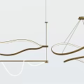 Modern Wavy Chandelier Design With Metal Frame And Hanging Curved Structure