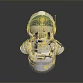 Astronaut Bust In White Spacesuit With Reflective Helmet And Chest Details Against Dark Background