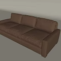 Brown Leather Sectional Sofa Modern Design With Smooth Surface And Comfortable Seats 3d model