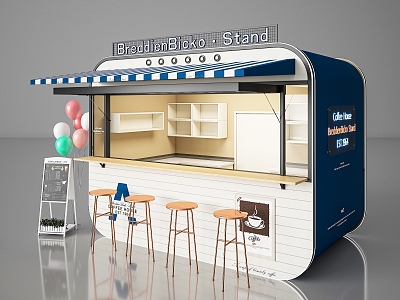 Milk Tea Shop Coffee Shop Breakfast Shop Dessert Shop Mobile Room Fast Food Shop 3d model