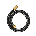 Black Flexible Radiator Hose With Golden Connectors And Curved Shape